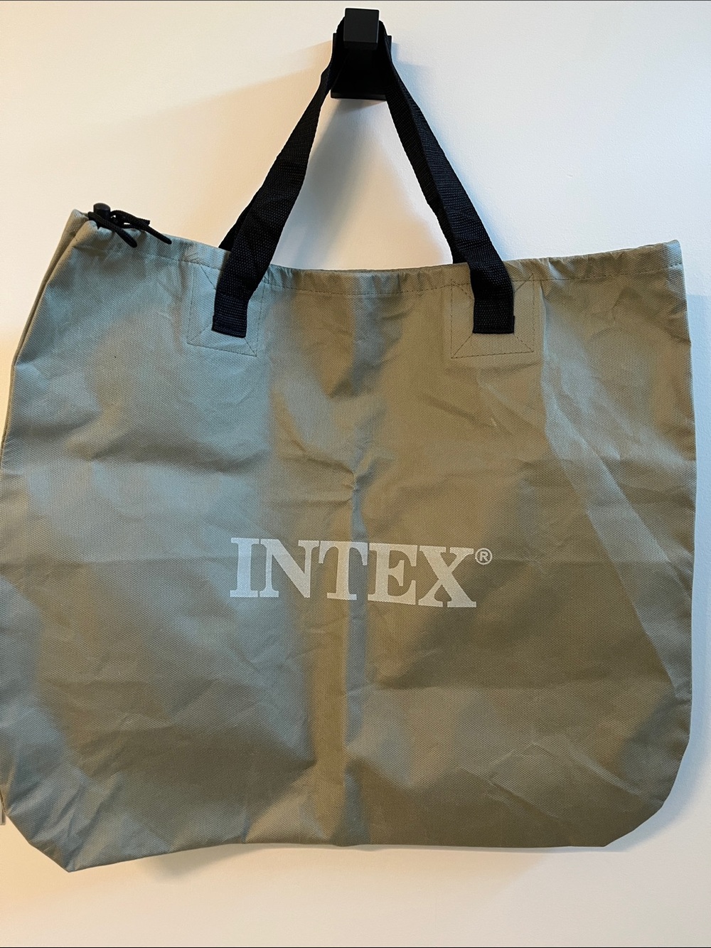 Olive Green Tote Bag with Black Handles NWOT
